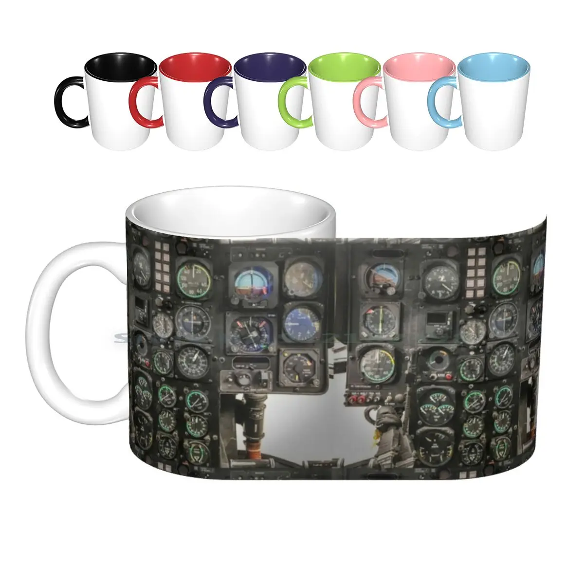 

Aviation Helicopter Cockpit Instrument Ceramic Mugs Coffee Cups Milk Tea Mug Airplane Air Travel Airbus Airplane Airplanes