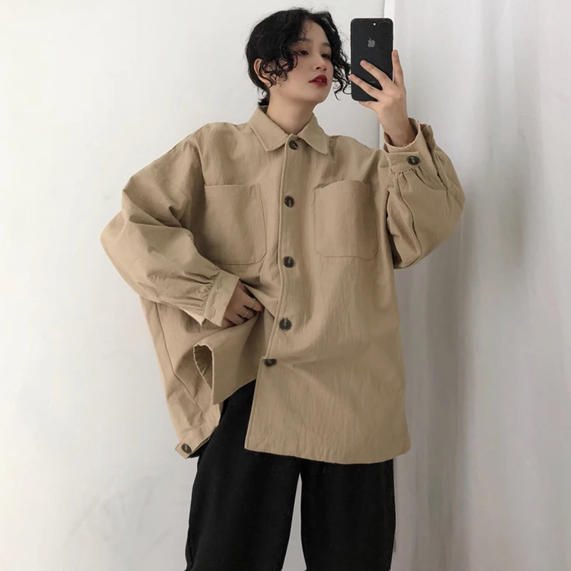 

Coats And Jackets Women Jacket Solid All Match Long Black Coat Womens Oversized Clothes Korean Streetwear High Quality Stylish