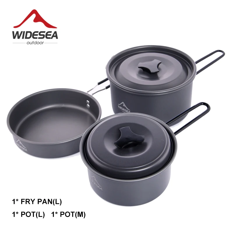Походное оборудование Widesea 3 шт. набор посуды для приготовления пищи сковорода