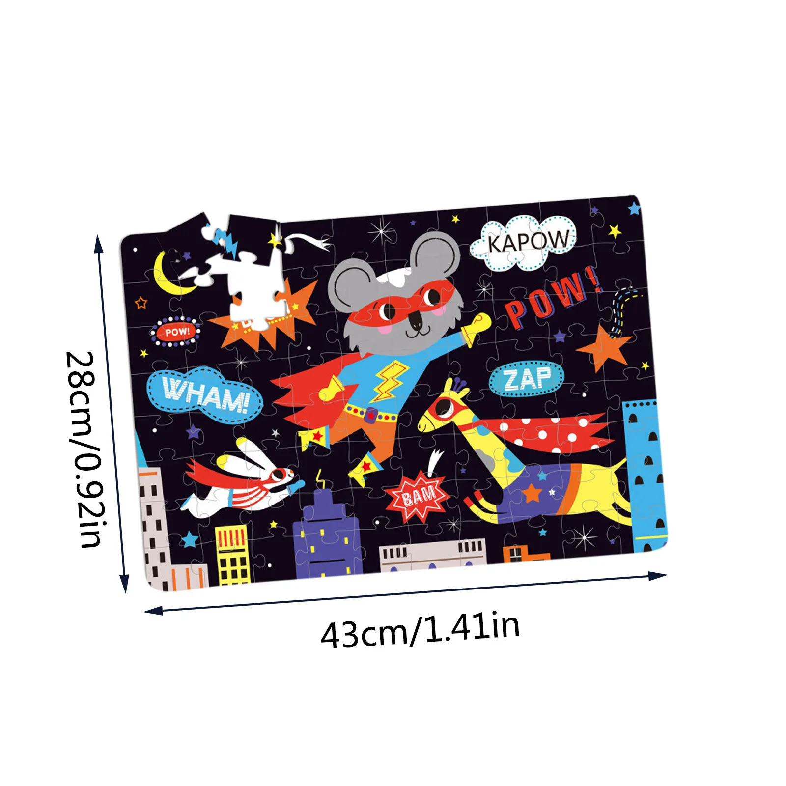 

Kid 80 Pieces Luminous Animal Paper Puzzle Adult Children Toys Family Gifts Children Puzzle #4