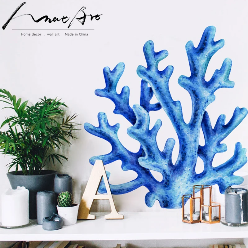Seascape wall art sticker home decor living room house decoration kids bedroom nordic muraux Coral reef painting | Дом и сад