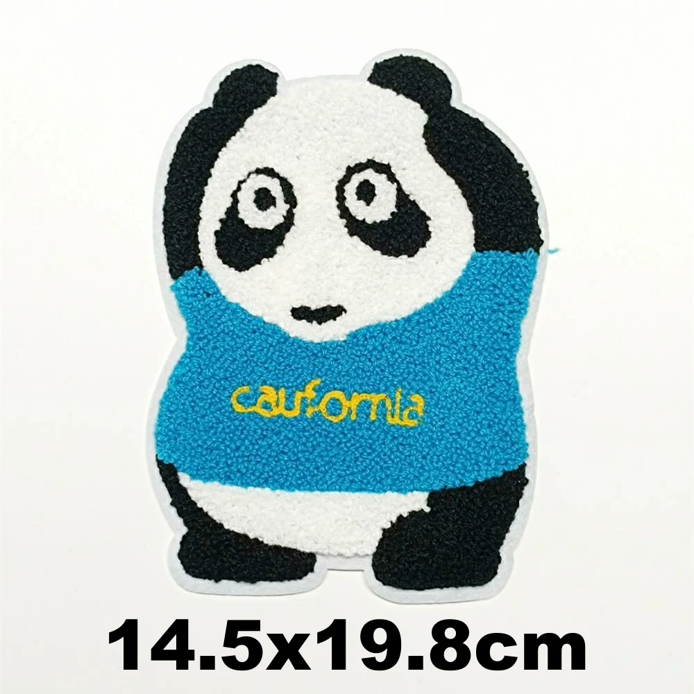 

Design large embroidery big panda bear animal cartoon patches for clothing HE-3240