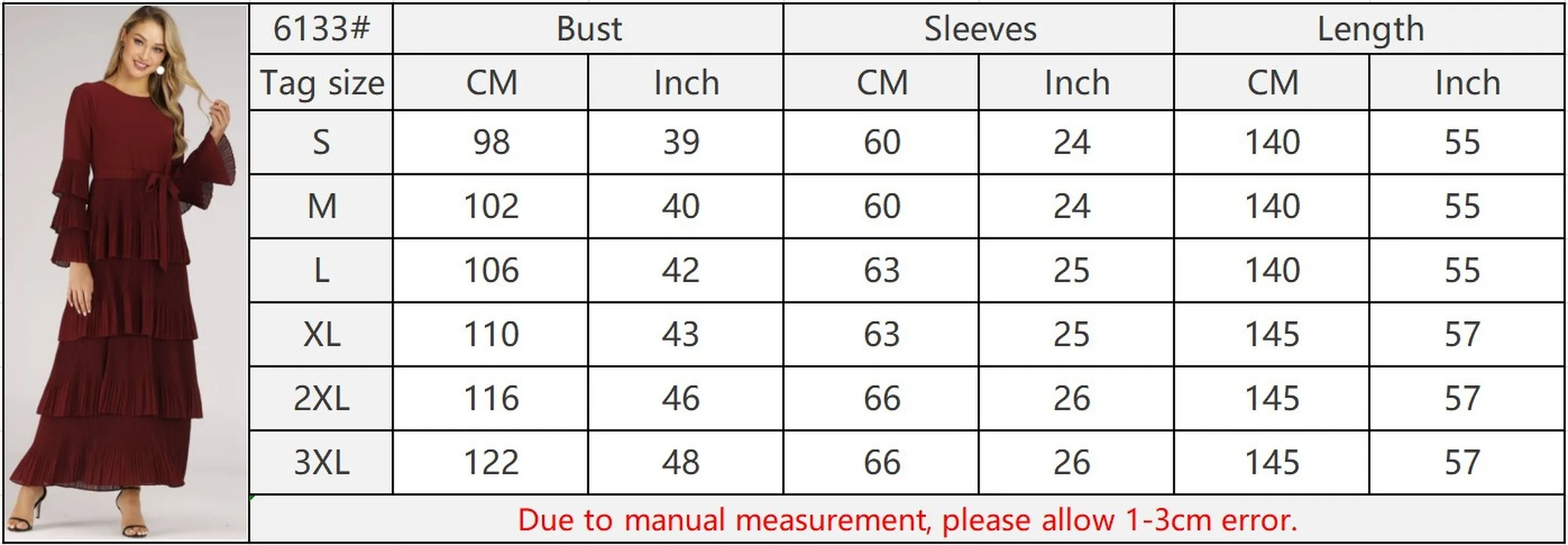 

Donsignet Muslim Dress Muslim Fashion Middle East Eid Dubai Abaya Turkey Round-neck Long Sleeve Cake Dress Belt Arabia Robe