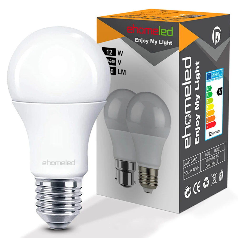 AC220V household led Plastic coated aluminum bulb super bright E27/B22  white/ warm light no flicker  protection energy-saving
