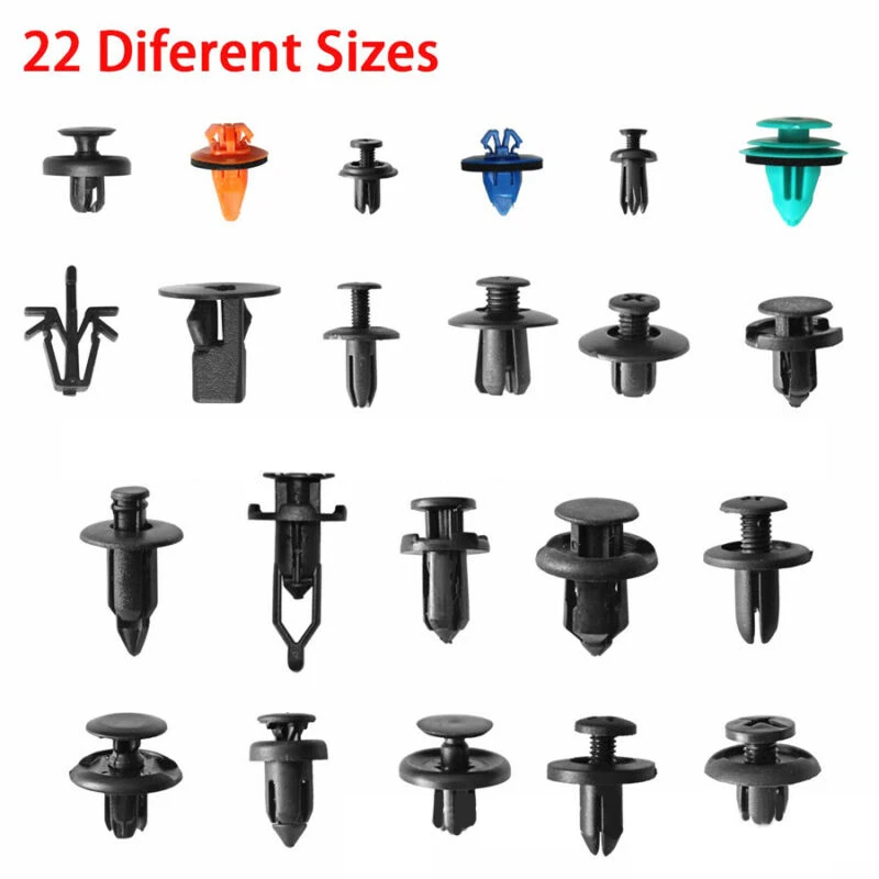 

Pin Rivet Push Trim Panel Plastic 22 types 635pcs Auto Black Fasteners