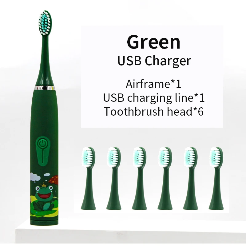 

Children Electric Toothbrush Children Cute Cartoon Pattern Waterproof Smart Cleaning IPX7 Sonic Electric Toothbrush For Kids