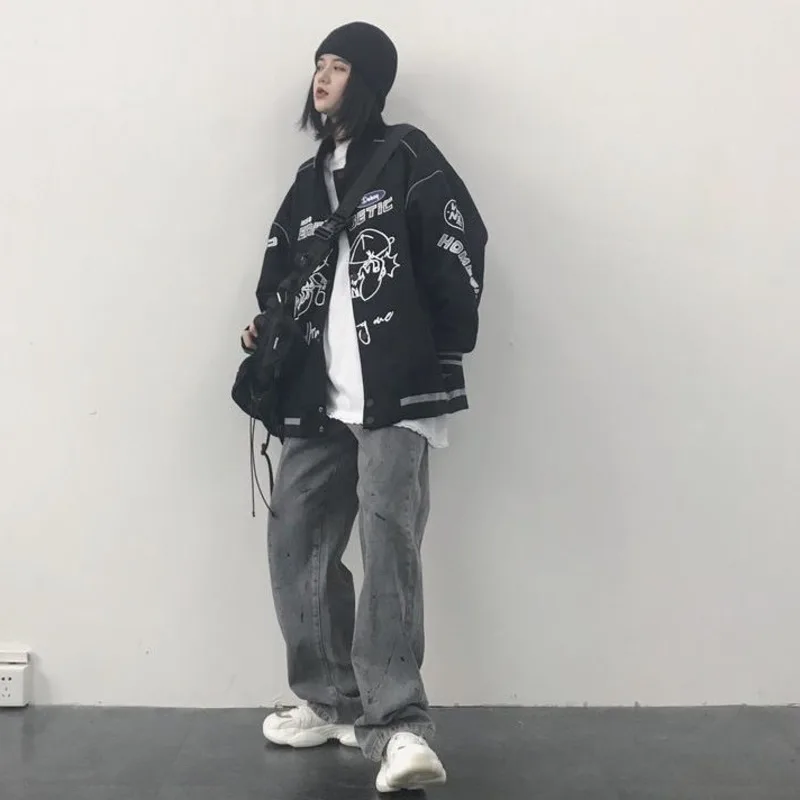 Хип хоп бейсбольные куртки одежда Готическая уличная бомбер Университетская