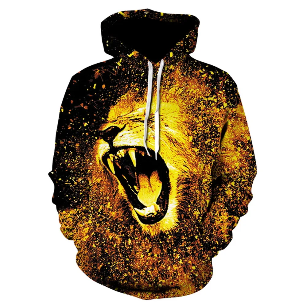 

Бренд fashionAmazon европейский и американский стиль весна и осень Новый стиль свободный крой 3D Тигр с капюшоном цифровой печатный