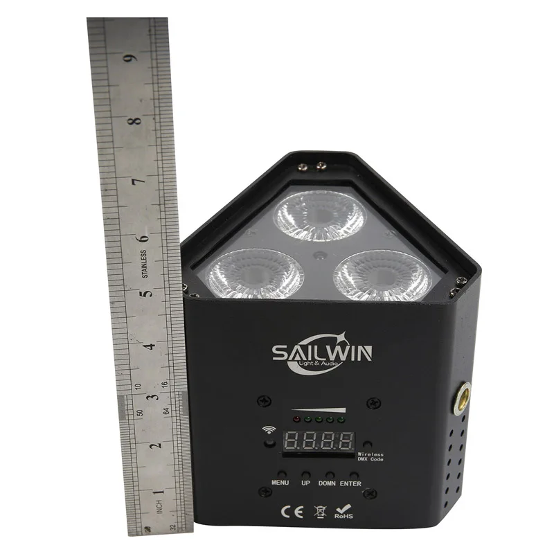 Дешевый мини-3X18W телефонный контроль приложение WIFI RGBAW УФ аккумуляторное заряжаемое светодиодное прожекторное освещение DJ Smart Par Light для рождественских праздников.