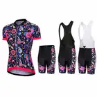 Веломайка Женская, с коротким рукавом, с шортами, с цветочным принтом желтого, зеленого, синего цветов, для велоспорта, быстросохнущая