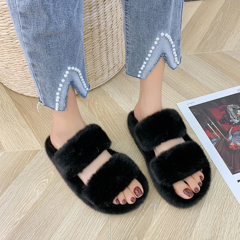 

2021 Shoes Women Plus Size Women Shoes 40 41 42 Fur Slides Women Shoes Fashion Shoes Women Sandals.6z