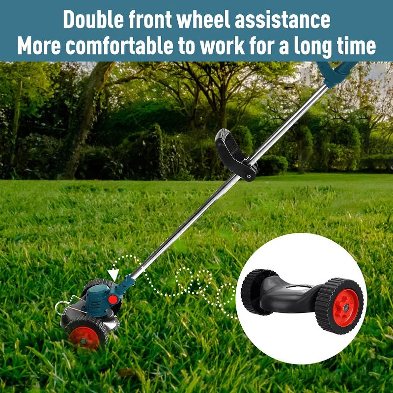 Lawn Mower Wheel Auto Release String Cutter Pruning Accessory For Electric Lawn Mower Li-ion Cordless Grass Trimmer Accessories