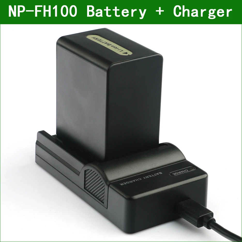 

LANFULANG NP-FH100 NP FH100 Camera Digital Battery + Charger For Sony NP FH30 FH40 FH50 FH60 FH70 DCR SR35 SR42 SR45 SR82 SR85