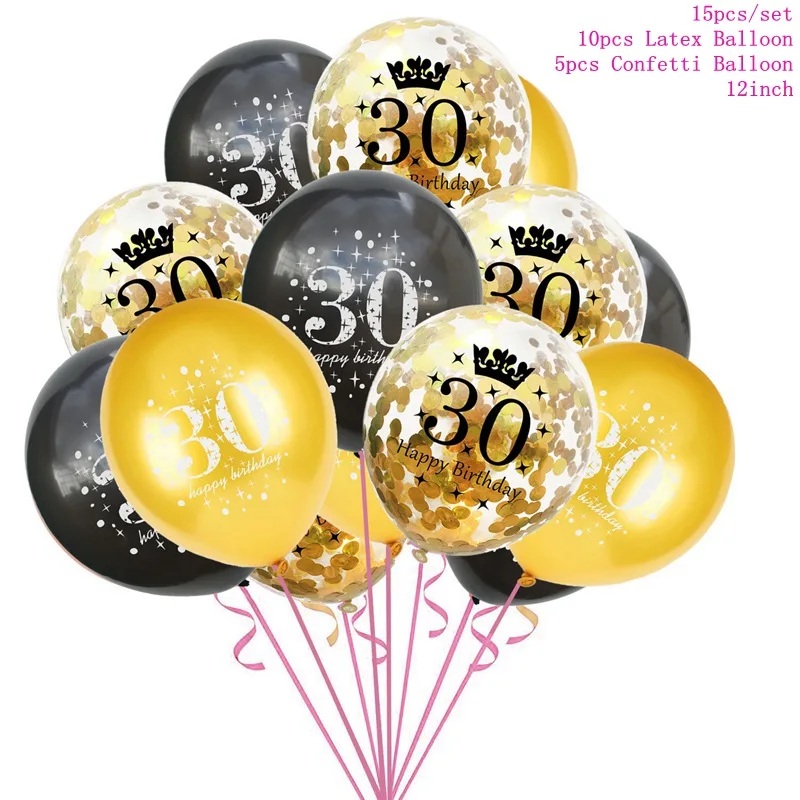 30th Balloons 1 Taoup черная Золотая бумага 30 одноразовая посуда на день рождения 30-й декор с днем рождения Декорации для взрослых одноразовая посуда для вечеринок - Цвет: 30th Balloons 1