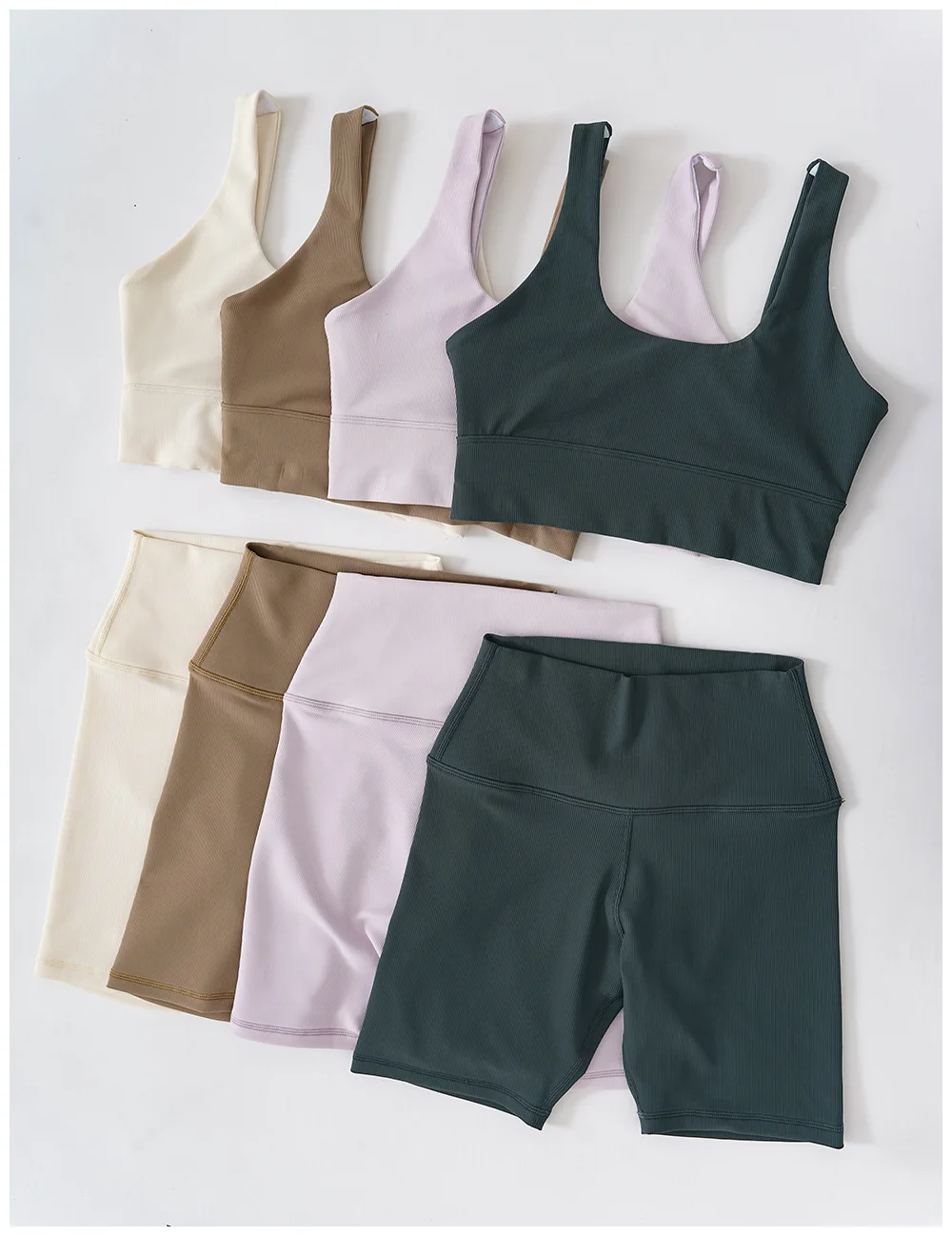 Бесшовный комплект для йоги в рубчик спортивная одежда трико пуш ап Женский