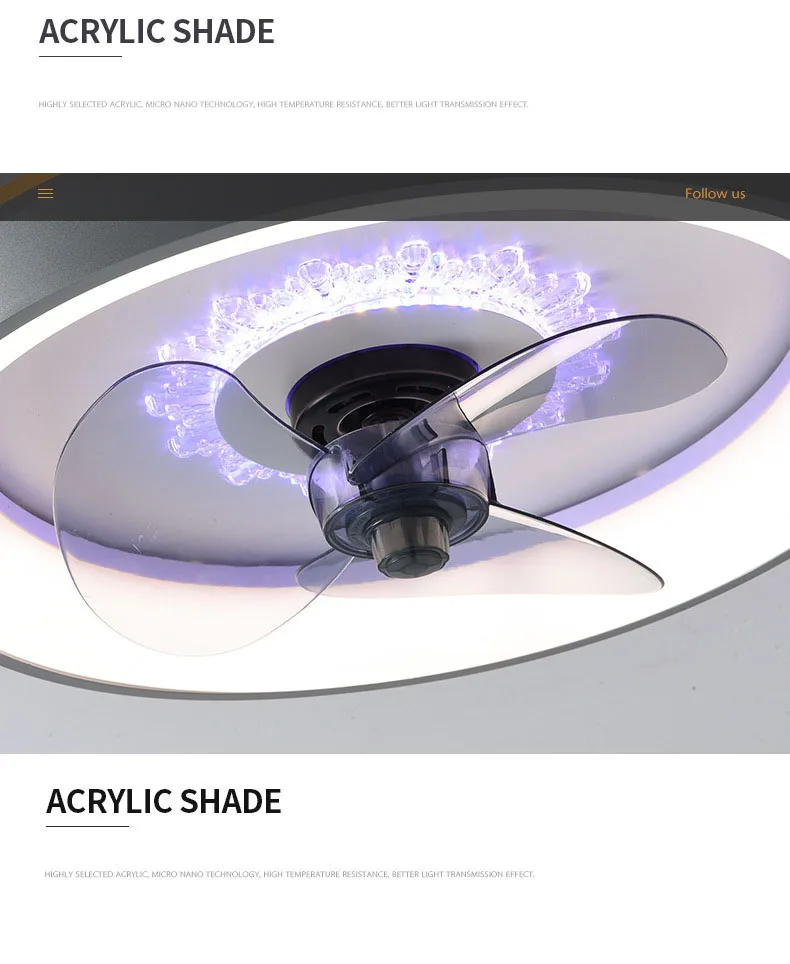 

Ceiling fan lamp Nordic simple creative living room bedroom dining room household invisible fan lamp children fan lamp