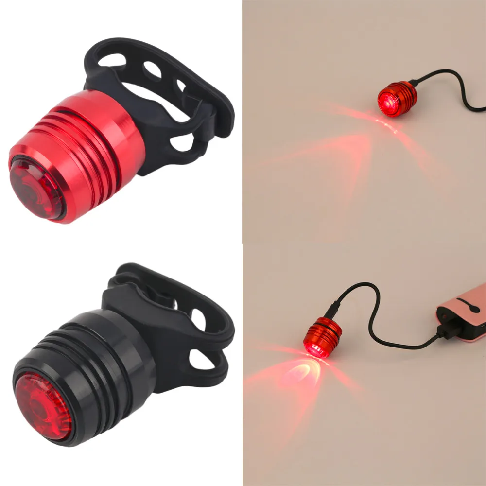 

USB Rechargeable 3-Mode Bike Tail Lamp Bike Bicycle Tail Rear Warning Red Light Lamp Aluminum alloy+ Silicone