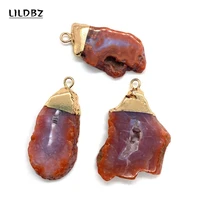 red agate necklace pendants irregular natural stone 20 50mm charms for jewelry making diy necklace agate pendants accessories