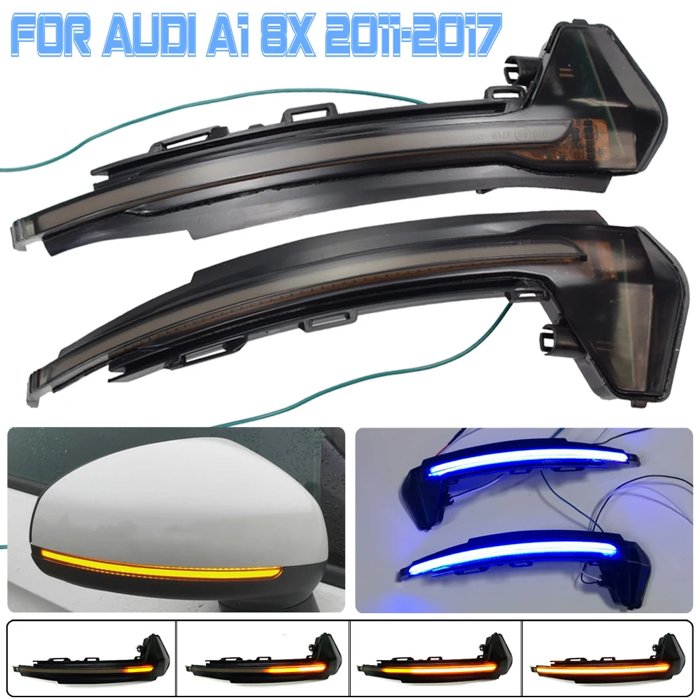 

Blue Flowing Water Blinker Side Mirror Indicator For Audi A1 8X 2011 2012 2013 2014 2015 2016 2017 LED Dynamic Turn Signal Light