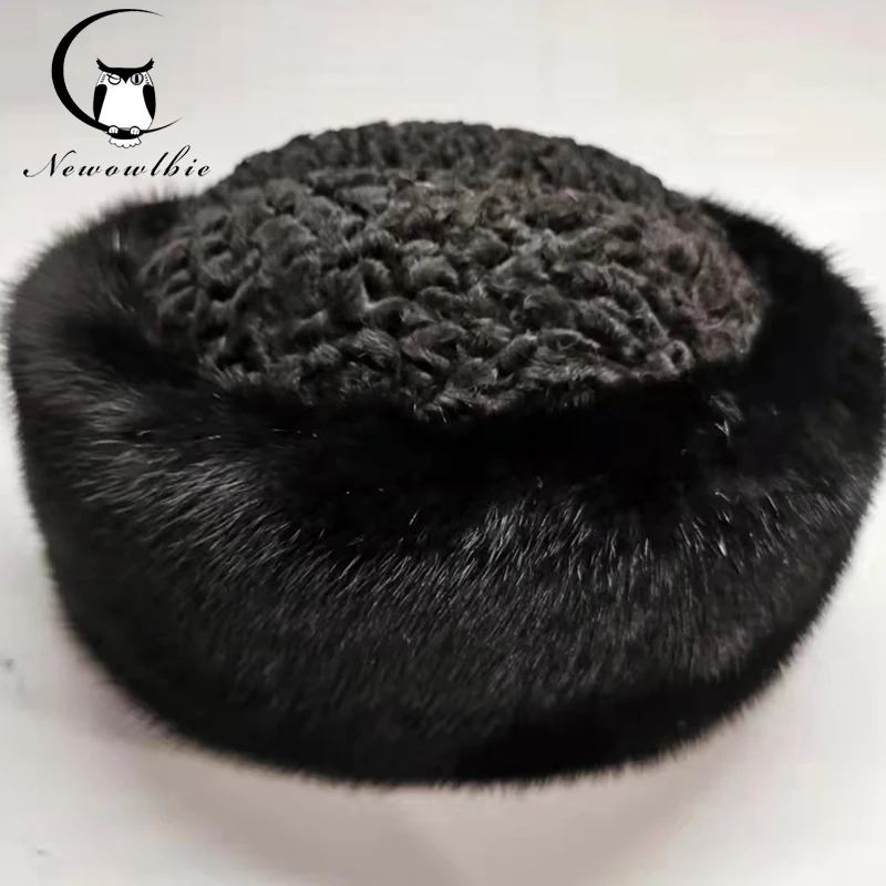 Шапка мужская из натуральной шерсти теплая зимняя шапка овечьей шкуры