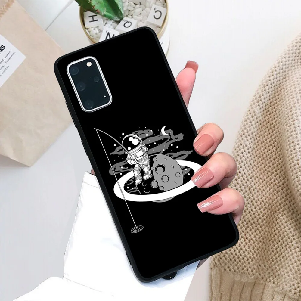 

For Samsung Galaxy Astronaut Fishing Soft TPU Black Border Samsung Galaxy Case