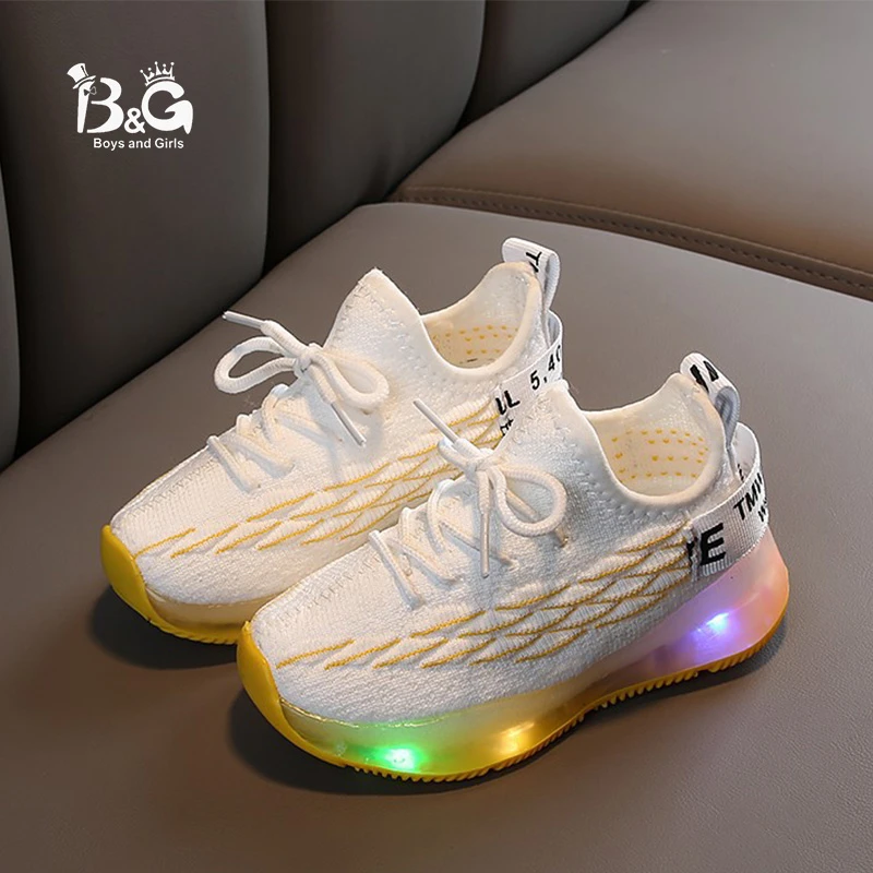 B &amp G светодиодный светильник Детская обувь Дышащие кроссовки для мальчиков