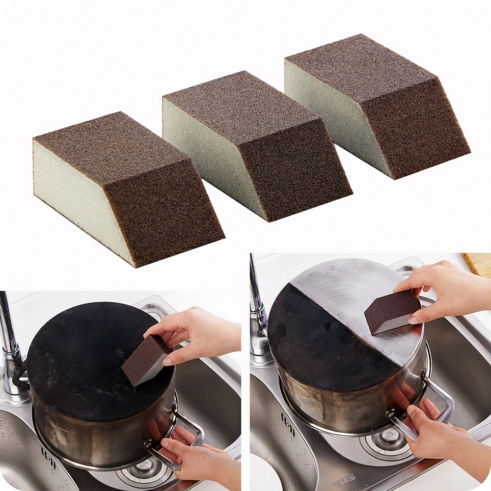 

5Pcs Magic Sponge Brush Dish Pots Washing Brush Rust Dirt Stains Bowl Wash Pot Cleaner Household Kitchen Cleaning Accessories