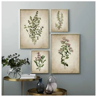 vintage herb art canvas poster and prints oregano rosemary sage thyme canvas painting retro wall pictures home art wall decor