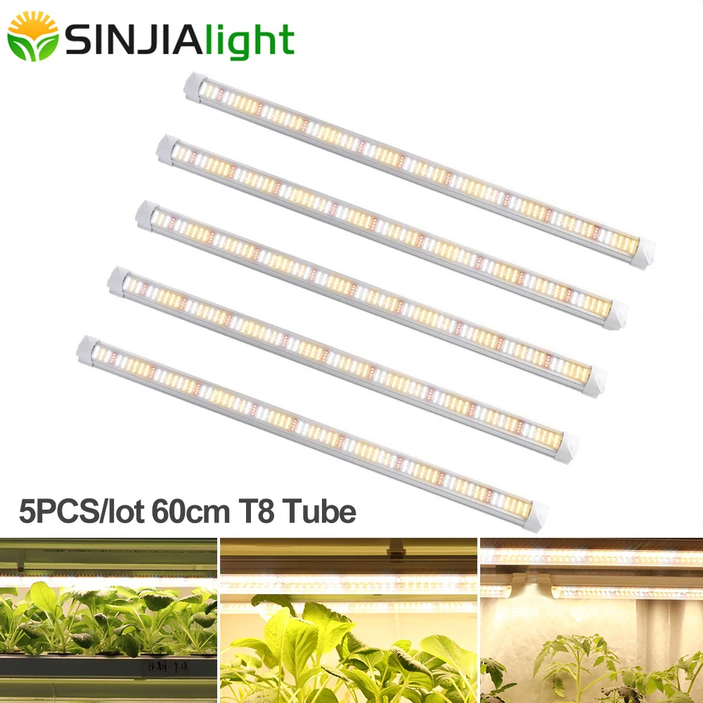 Светодиодные трубки T8 лампы полного спектра для выращивания растений 5 шт./лот 60