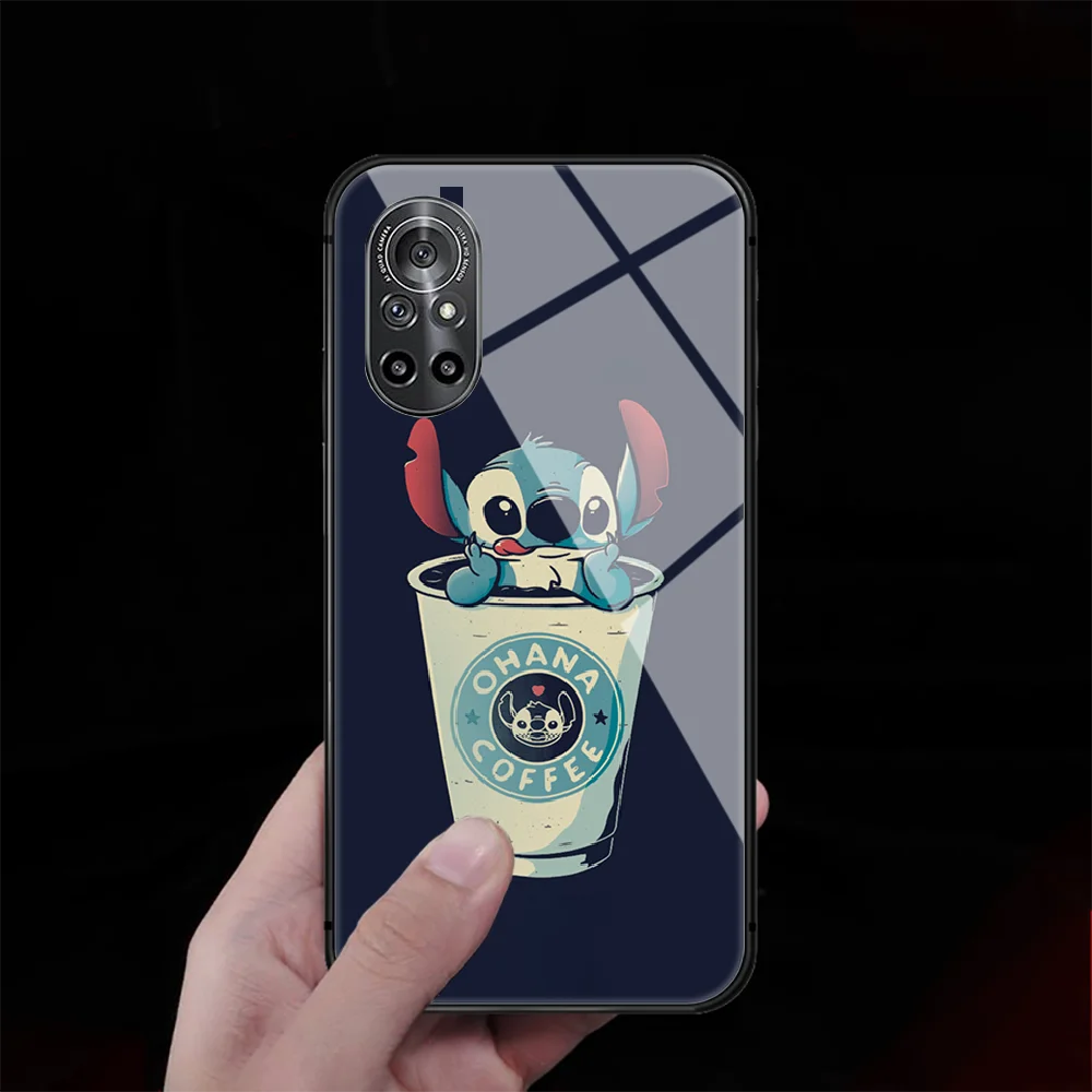 

Cute Stich Cartoon Tempered Glass Phone Case Cover For Huawei Honor Oppo Reno Find X2 X3 5 7 8 9 10 20 A I X Pro Lite Etui Prime