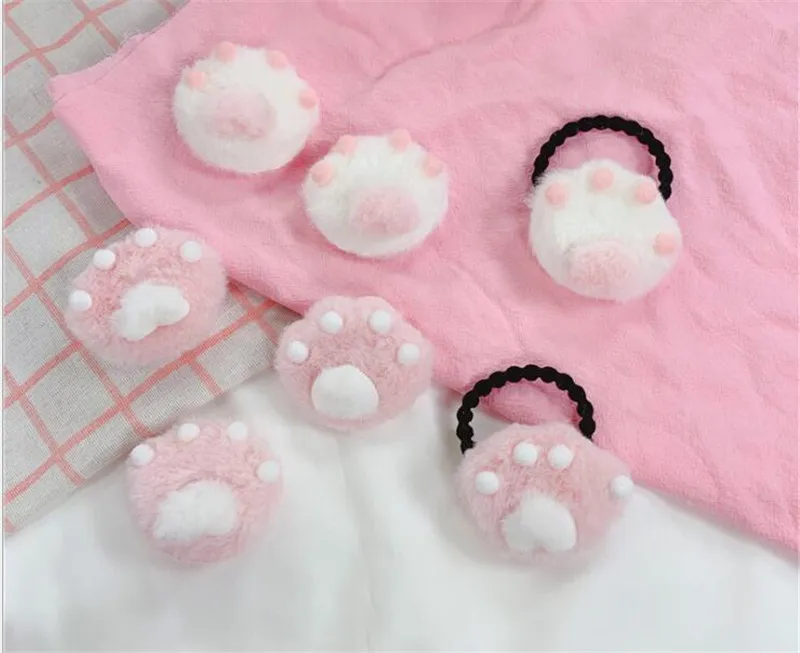 Милая девочка плюшевая кошка Медведь лапа розовая Брошь Косплей Аксессуары для