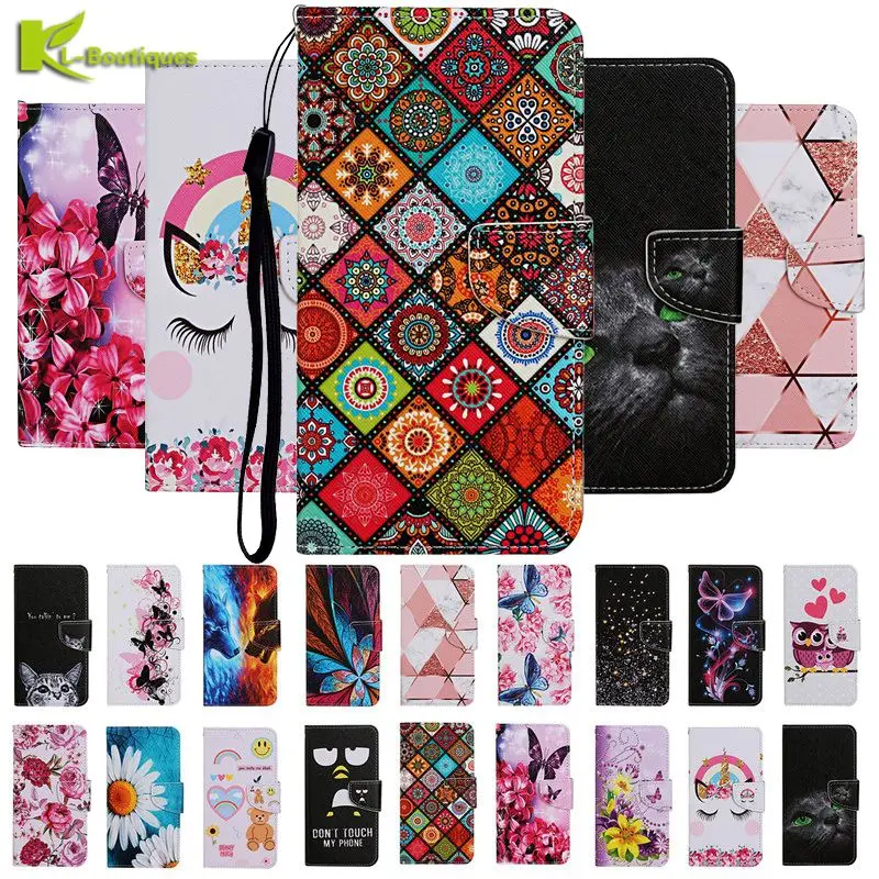 Чехол для Huawei P smart 2020 с мультяшным рисунком чехлы 2019 Z FIG LX1 магнитные бумажники