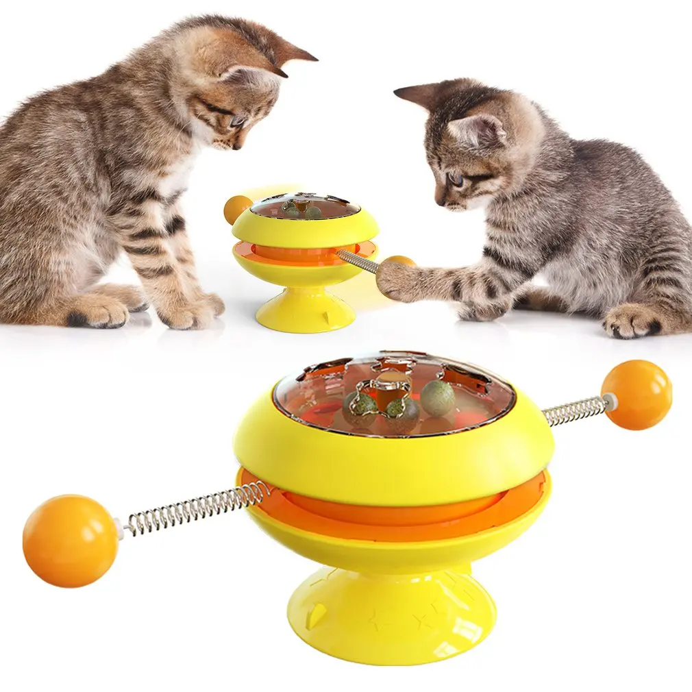

Cat Toys Creative Turntable Interesting Catnip Interactive Cat Toys For Indoor Toys With Suction Cup Base With Funny Cat Stick