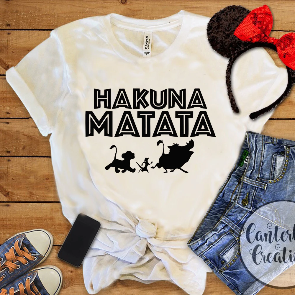 2019 Tumblr модная женская рубашка с героями мультфильмов хакуна матата лев Король