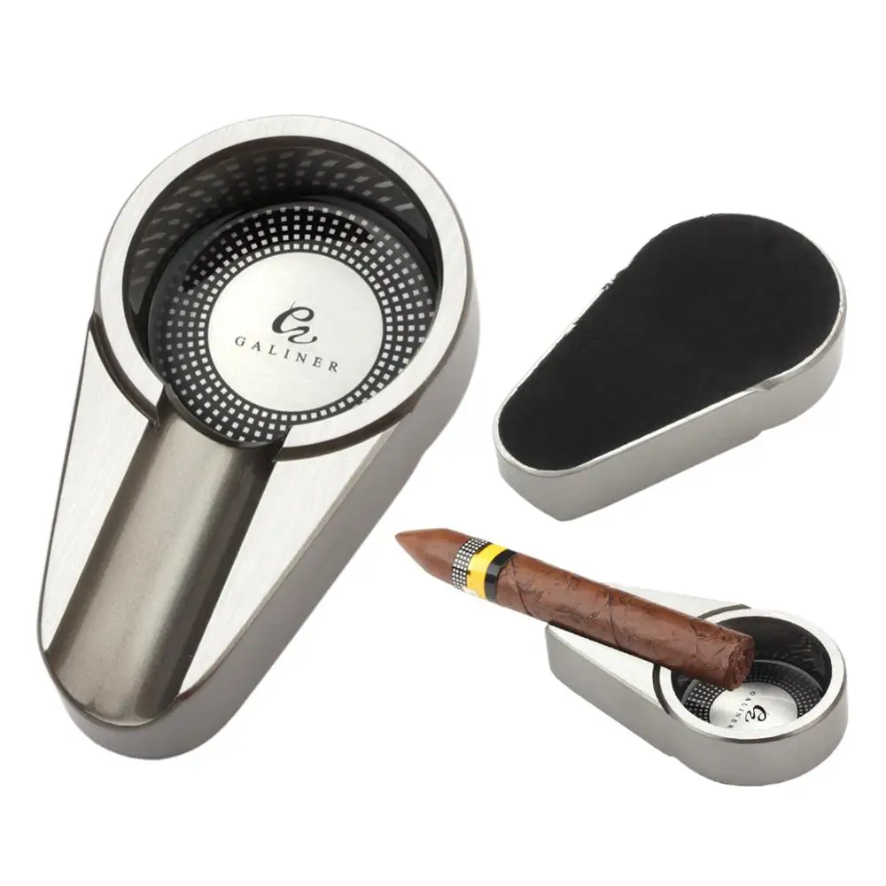 Galiner металлическая круглая пепельница для сигар переносная дорожная сигарет