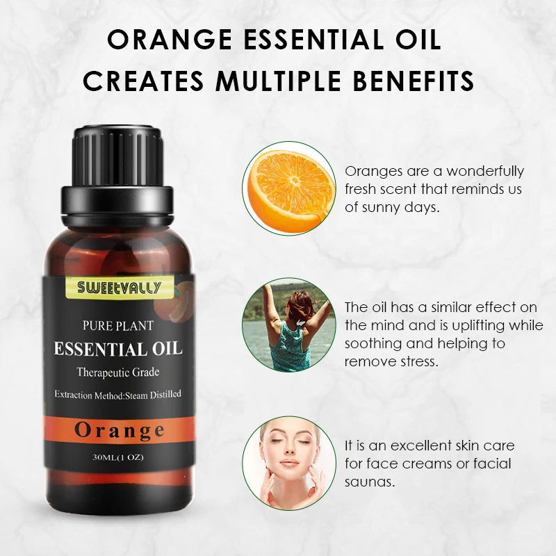 30 мл оранжевое 100% чистое эфирное масло для увлажнителя воздуха ароматическая