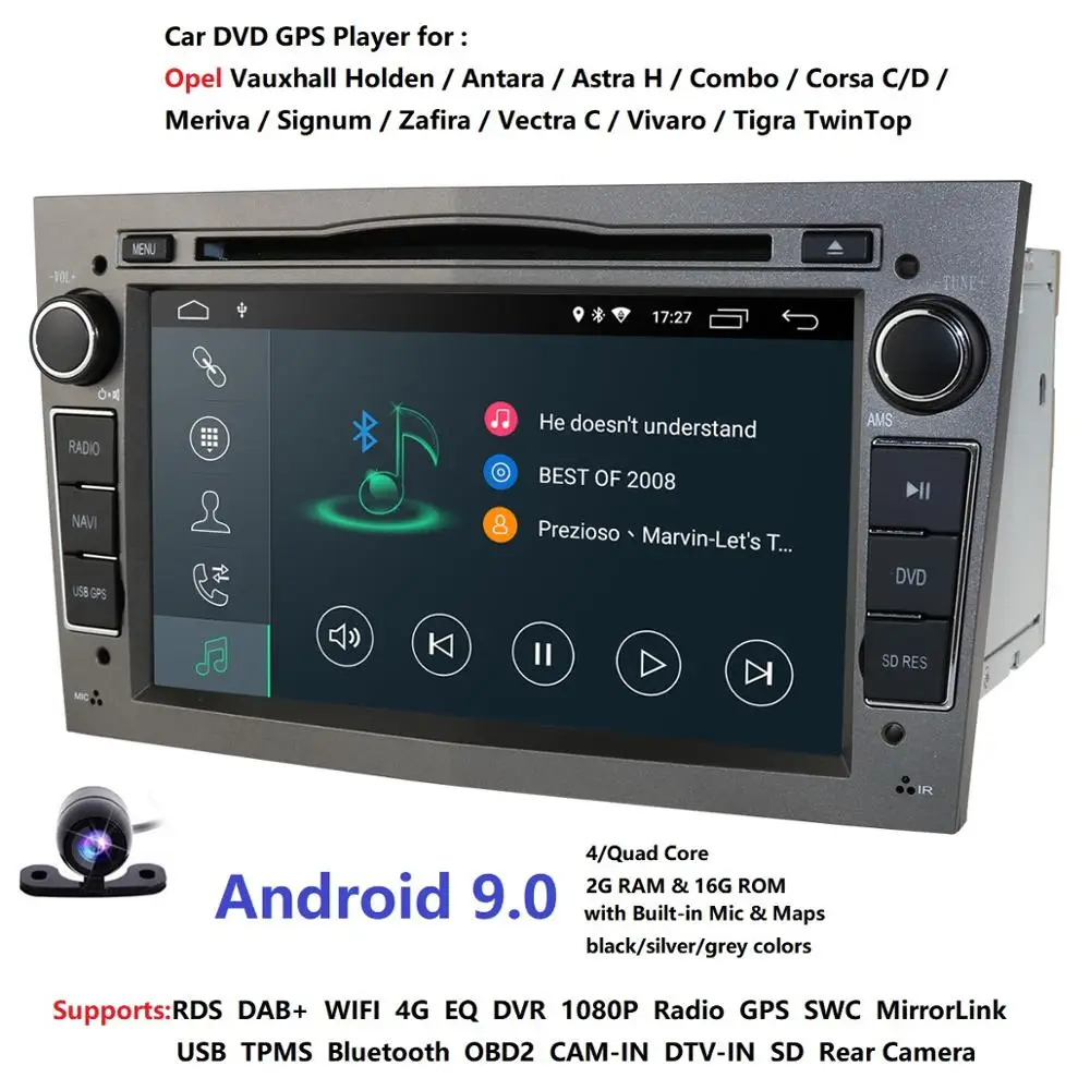 Android 9,0 2Din автомобильный DVD Авторадио Навигация wifi 4G DAB+ OBD2 для Vauxhall Opel Astra H G Vectra Antara Zafira Corsa мультимедиа