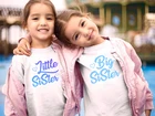 Футболка Летняя детская с коротким рукавом, модная рубашка для маленьких девочек и сестер, Забавный Повседневный Топ для детей