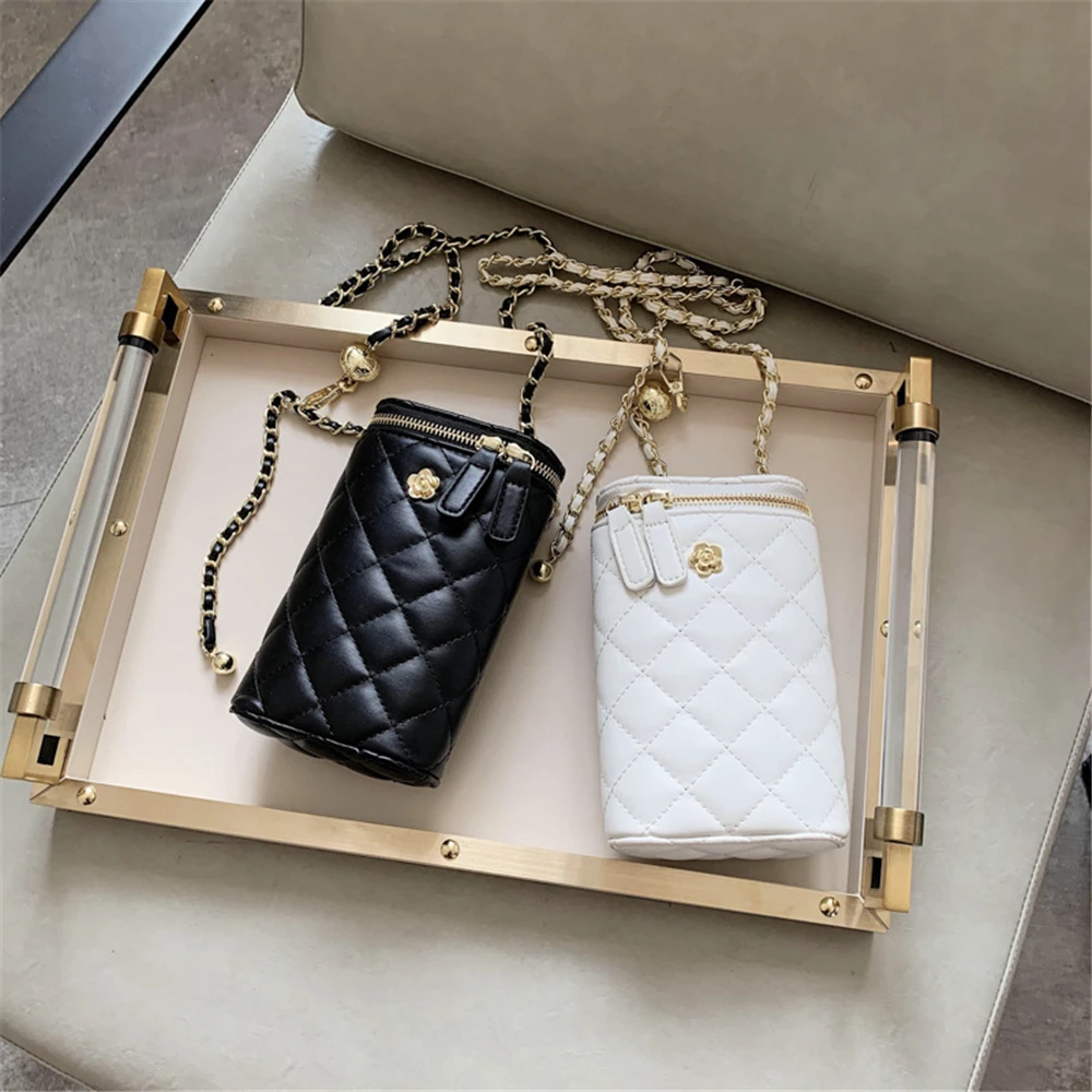 

CELINV KOLIM Pu Leather Bucket Bag Small Crossbody Fashion Shoulder Chain Bag Women Purses and Messenger Bags Luxury Designer