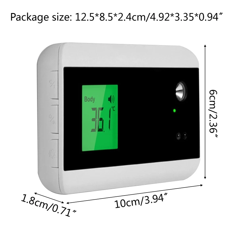 

Wall Mounted Bluetooth Infrared Forehead Thermometer Display Display Doorbell