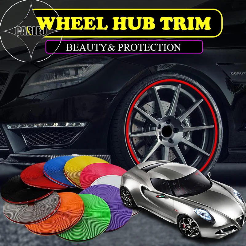 

Car Wheel Hub Rim Rubber Sticker for ALFA-ROMEO Series Anti-wear Creative Personality Auto Decoration Multicolor Glue Strip Trim