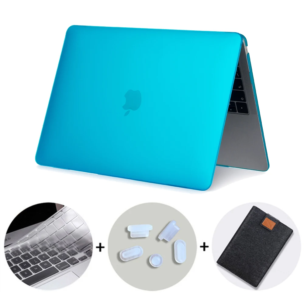 MTT матовая прозрачная чехол для macbook air pro retina 11 12 13 15 крышка для macbook air 13,3 дюйма чехол для ноутбука+ крышка клавиатуры - Цвет: Matte Lake Blue