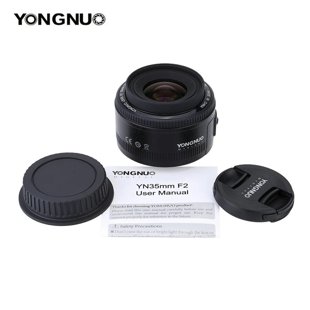 Объектив 35 мм YONGNUO F2.0 широкоугольный объектив с фиксированным/Прайм автофокусом