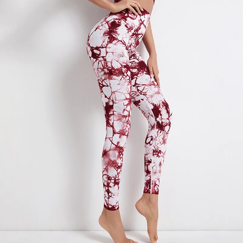 

Seamlessly Dyed Tight Sweatpants Women Leggings 2021 New Printed Fitness Pants Elastic Hip Lifting Hips Exercise Yoga Pants