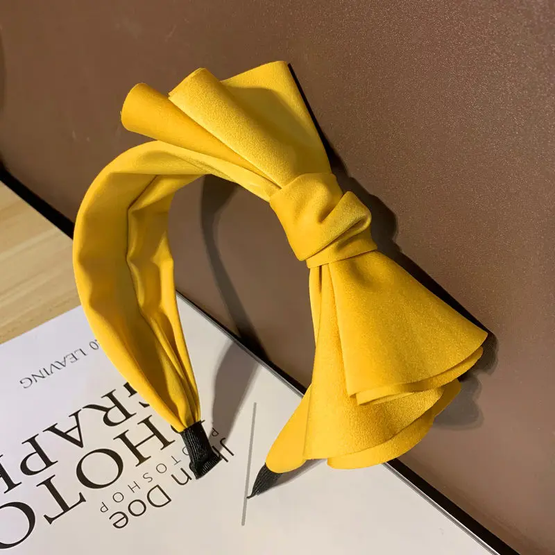 

Vintage Bow Headband Solid Elegant Silk Satin Bowknot Hairband 2022 Spring Outdoor Headwear Bow Hair Hoop Casual Headdress