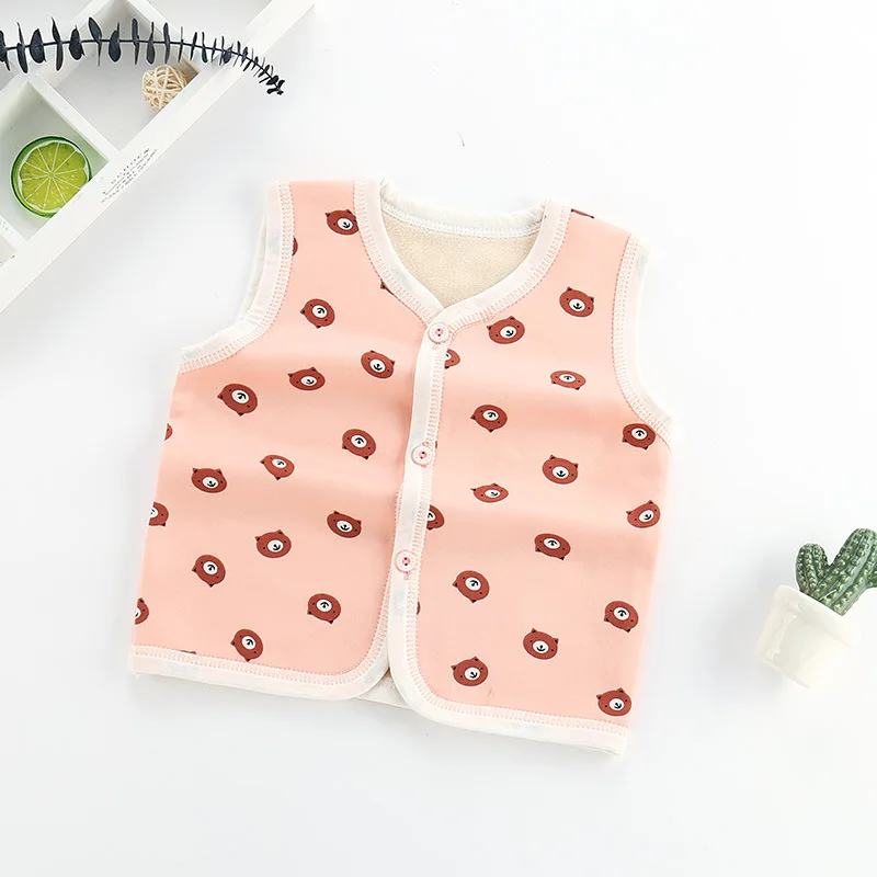 Жилетка из 100% хлопка с милыми животными для маленьких мальчиков и девочек