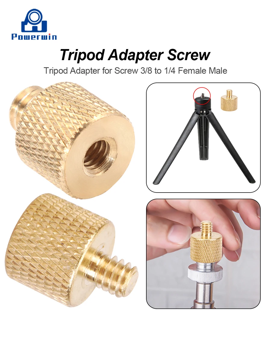 Адаптер для штатива Powerwin с резьбой 1/4 дюйма на 3/8 дюйма|Чехлы экшн-камер| |