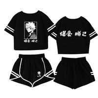 my hero academia leisure short sleeve womens suit 2 piece 2d printing 2021 new summer top fashion outfit
