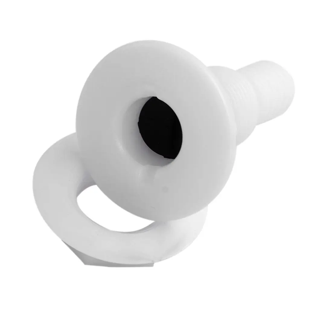 

White Plastic Thru-Hull Bilge Pump and Aerator Hose Fitting for 3/4' Hose
