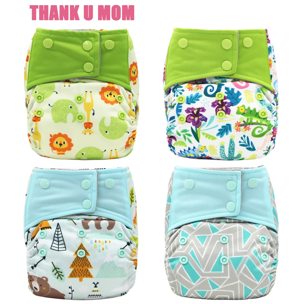 Детские подгузники 4 шт. водонепроницаемые универсальный размер подходит для